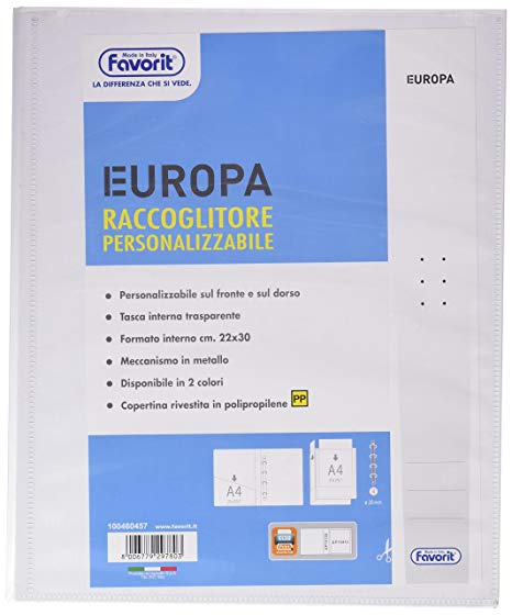 Raccoglitore personalizzabile europa bianco
