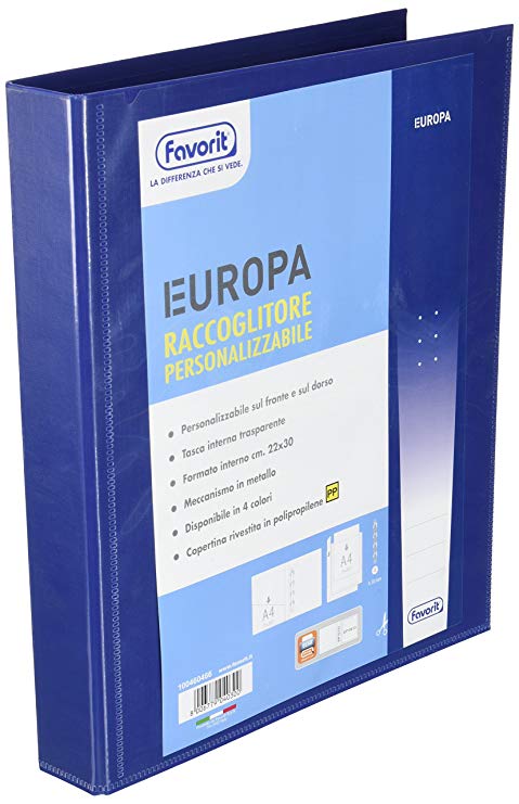 Raccoglitore personalizzabile europa blu