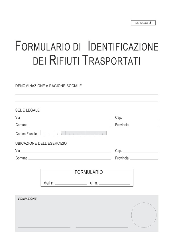 Formulario identificativo rifiuti