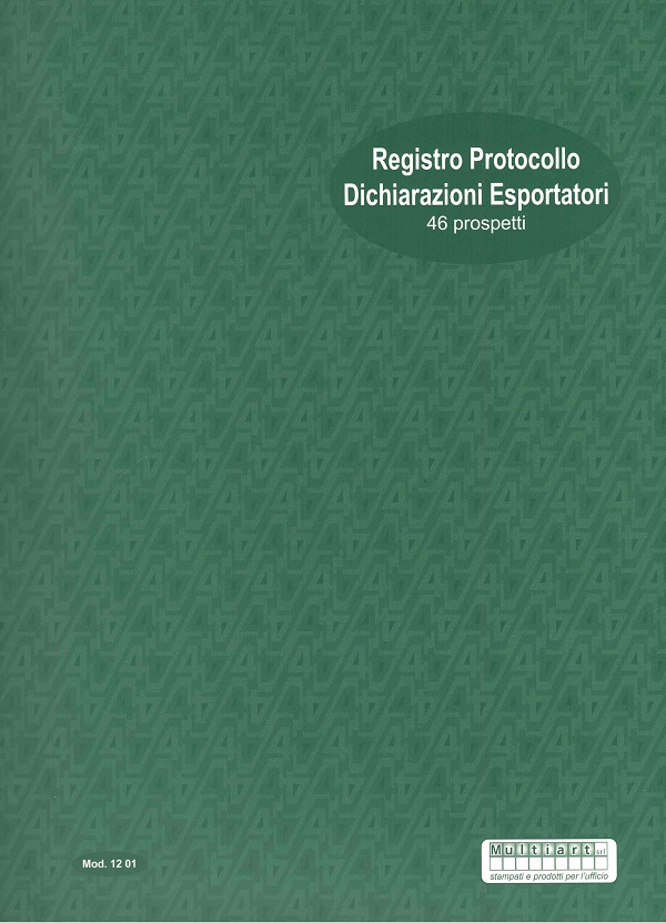 Registro protocollo dichiarazioni esportatori 1201