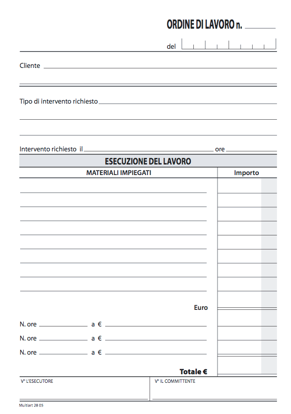 Blocco ordine lavoro e intervento 2805