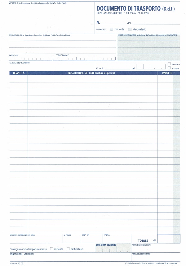 Documento di trasporto 3003_2