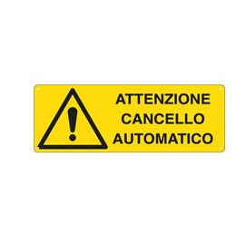Attenzione cancello automatico