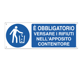 E' obbligatorio versare i rifiuti nell' apposito contenitore