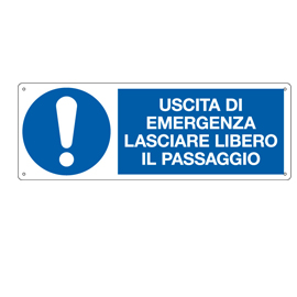 uscita di emergenza lasciare libero il passaggio