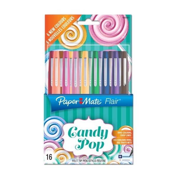 penna flair nylon astuccio 16 colori candy pop