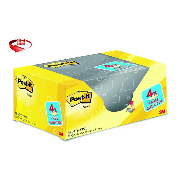 post-it giallo canary 38x51 value pack