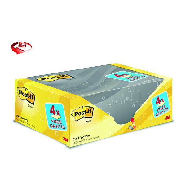 post-it giallo canary 76x127 value pack