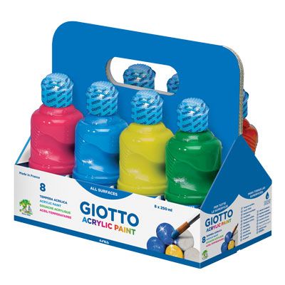 tempera giotto 1000 ml 8 colori assortiti