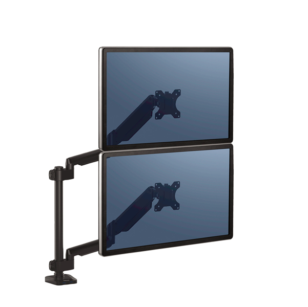 Braccio porta monitor doppio verticale